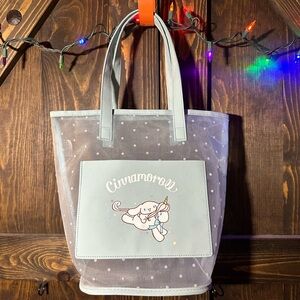 Sanrio Cinnamoroll Mesh Tote Bag Pastel Blue